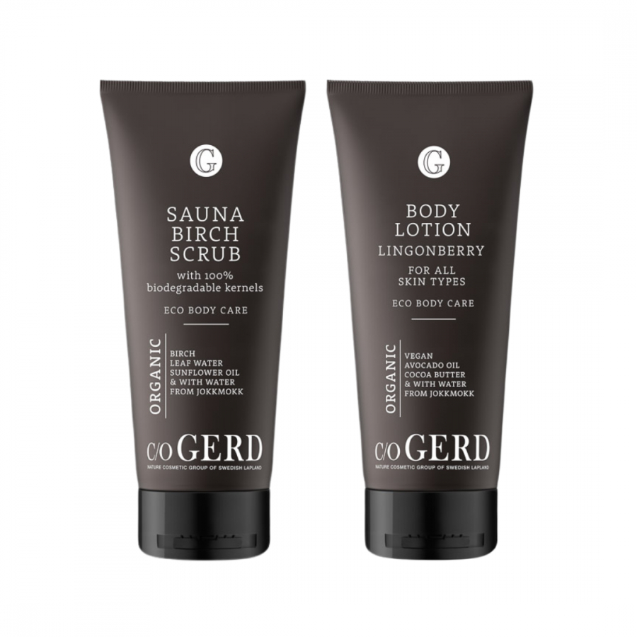 BODY DUO LINGONBERRY in the group Body Care / Body Lotion & Body Oil at Nature Cosmetic Group Of Swedish Lapland AB (2506B2CLING)